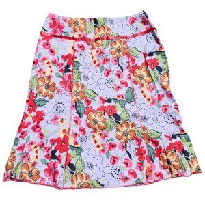 Angie Red and Purple Knee-Length A-Line Skirt
